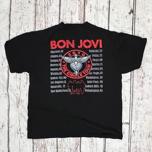 Bon Jovi The Circle Tour 2010 Music Rock n' Roll Concert Crewneck Tshirt - Picture 2 of 5
